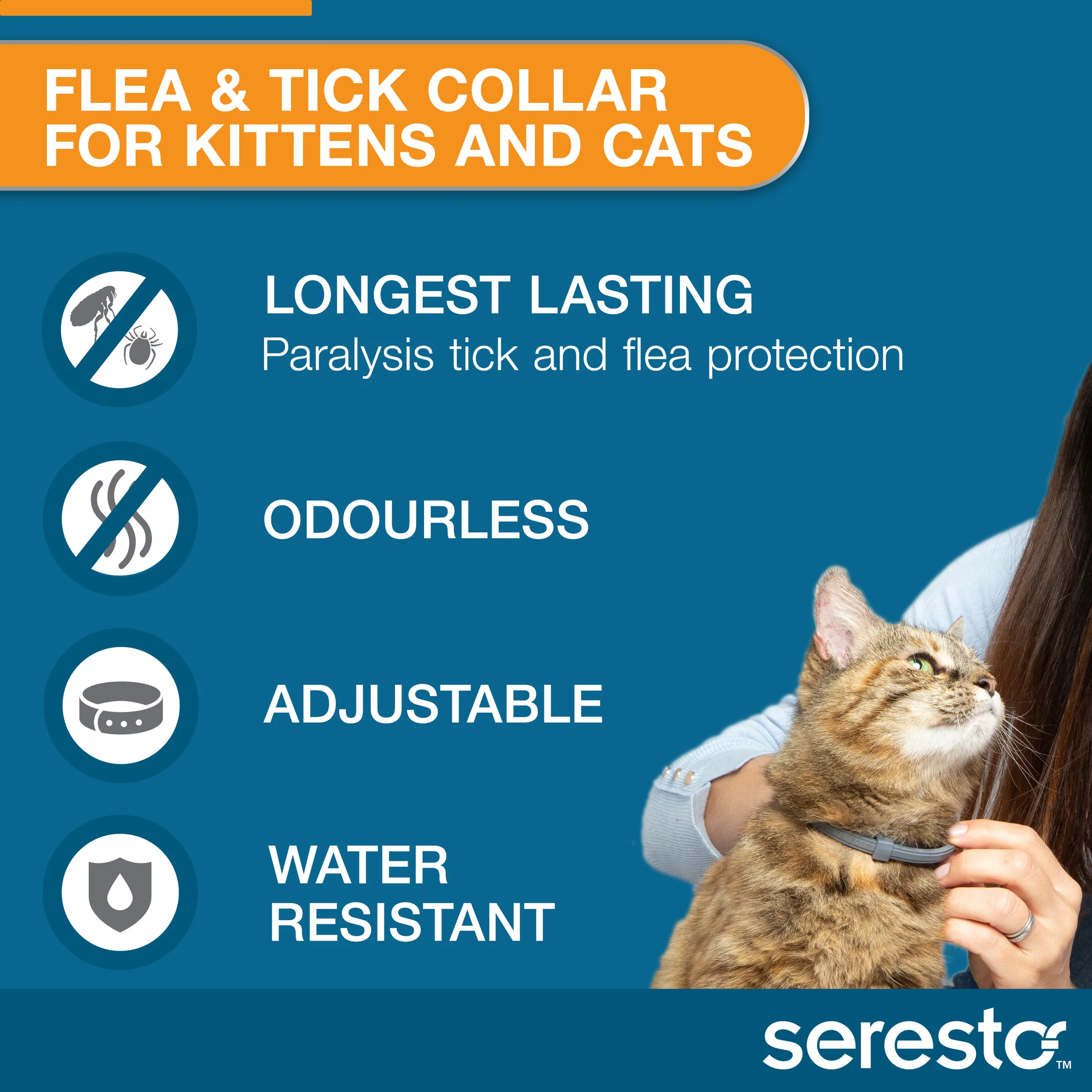 Seresto Flea and Tick Collar for Cats and Kittens - Orange - Image 4