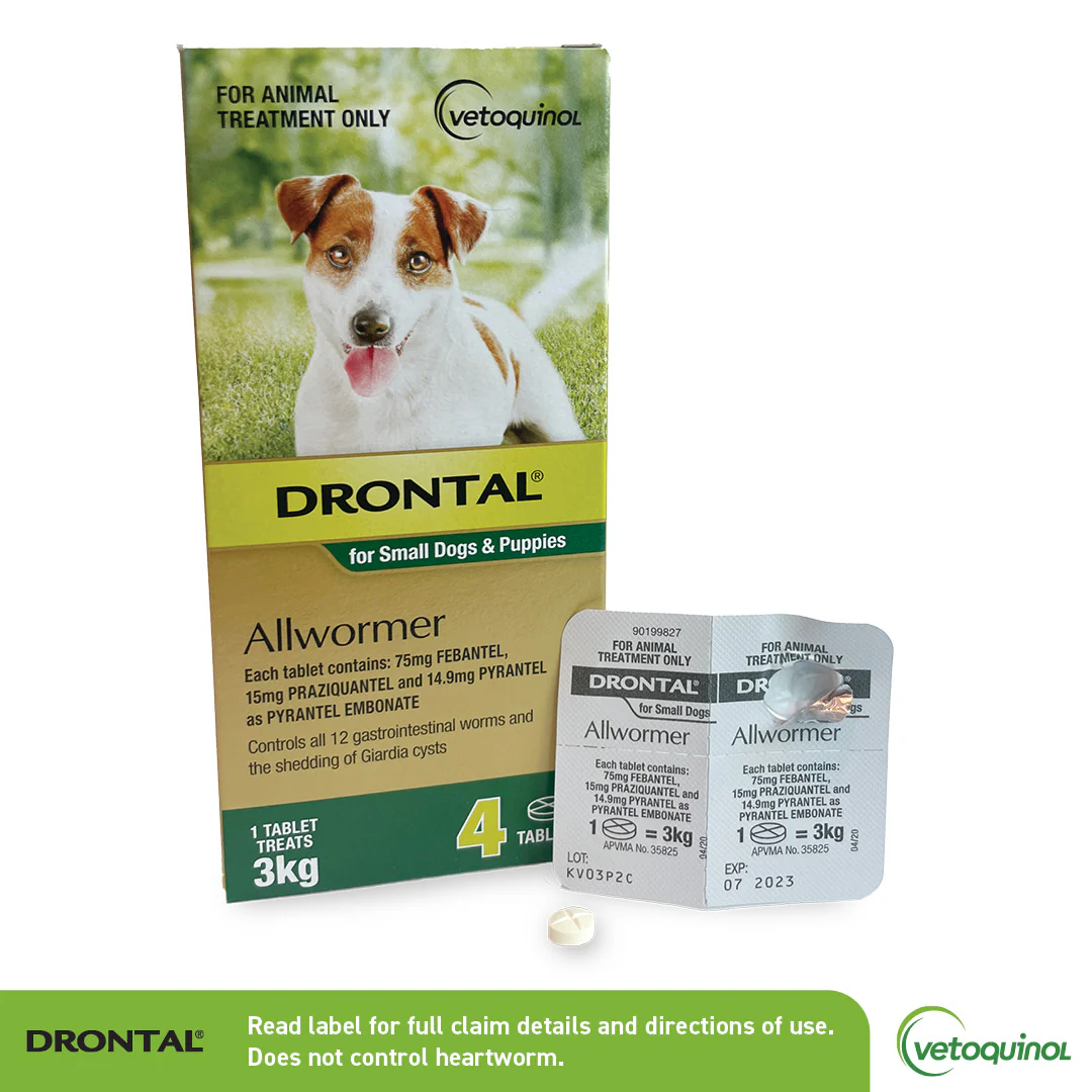 Drontal Allwormer for Small Dogs & Puppies Up to 6lbs (3kg) - Image 3