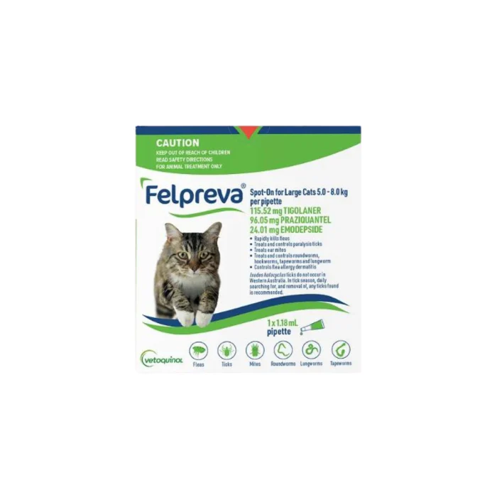 Felpreva Spot-On for Cats (Large 11–17 lbs) Green