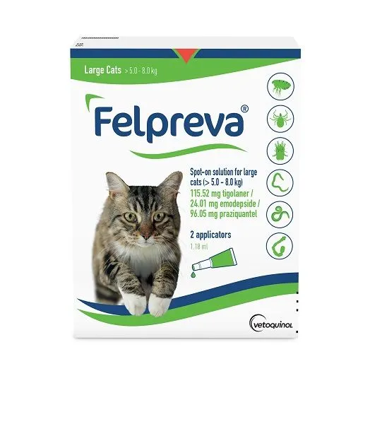 Felpreva Spot-On for Cats (Large 11–17 lbs) Green - Image 2