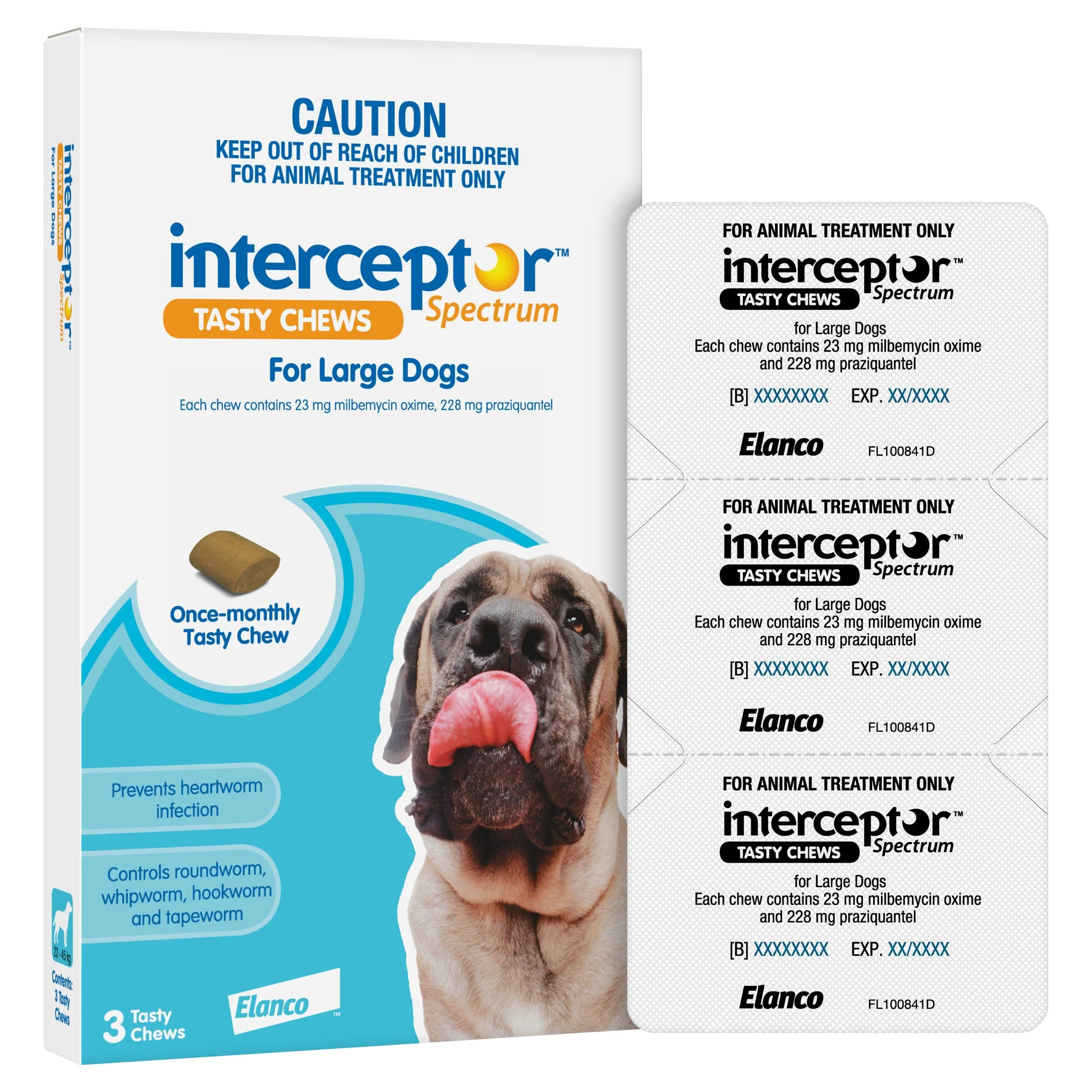 Interceptor Spectrum Chewables for Large Dogs 44โ99 lbs (20โ45 kg) (Blue) - Image 4