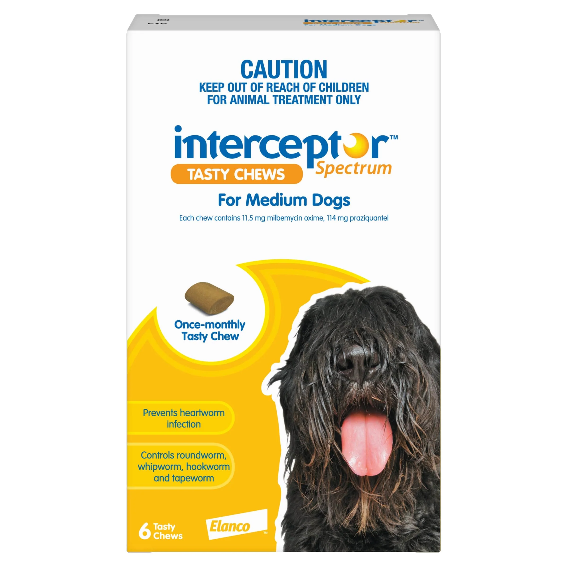 Interceptor Spectrum Chewables for Medium Dogs 22โ44 lbs (10โ20 kg) (Yellow) - Image 4