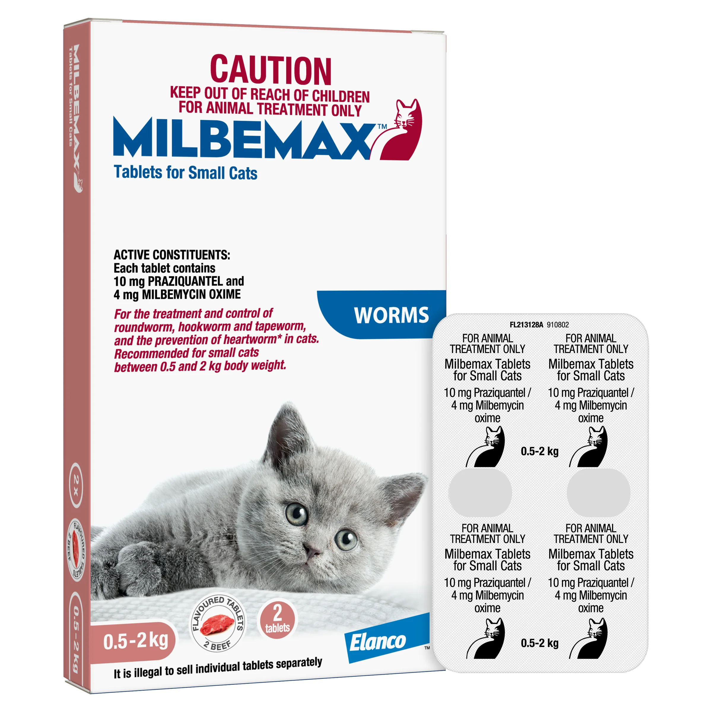 Milbemax Allwormer Cat Small 1.1 - 4.4lbs 2pk - Image 4